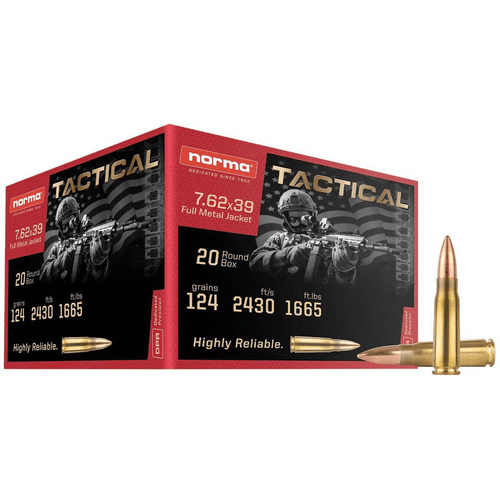 Norma Ammunition 295540020 Range & Training 7.62x39mm 124gr 20 Per Box