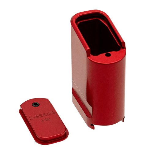 Shield Arms SAS15ME10RED Magazine Extension Extended 10rd Compatible w/ Shield Arms S15 Magazine Red Anodized Aluminum
