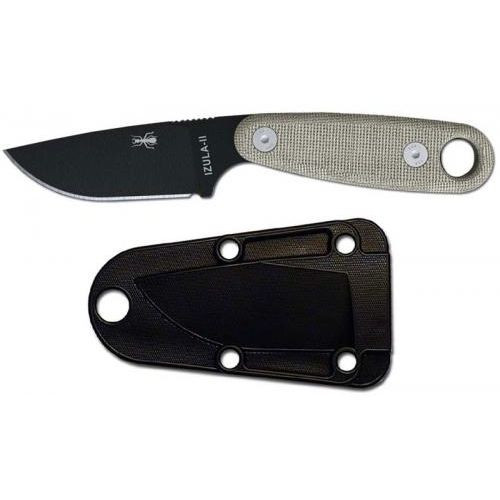 ESEE Knives IZULA-II-B Black Drop Point - Micarta Handle - Black Molded Sheath