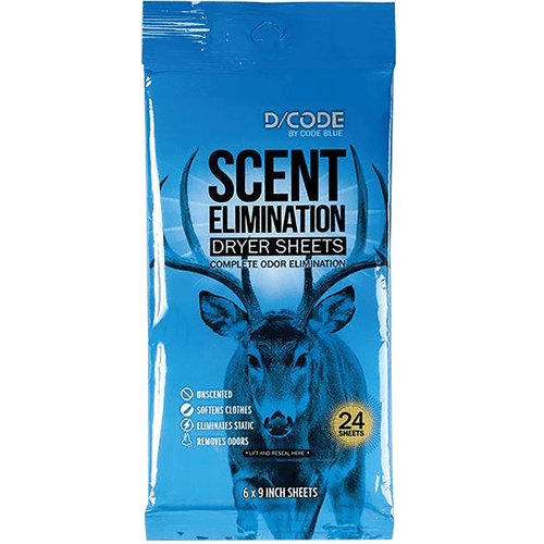 Code Blue Scent Elimination Dryer Sheets, Package View