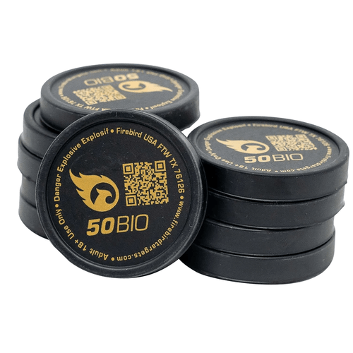 Firebird USA 50BIO 50BIO Mount Type Moving Trajectory/Static Impact Enhancement Flash/Smoke/Sound White Smoke Universal Firearm 50mm 10 Pk.