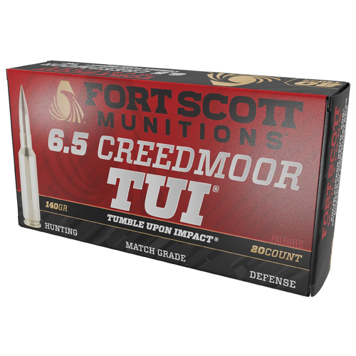 Fort Scott Munitions Tumble Upon Impact (TUI) 6.5 Creedmoor 140 gr Solid Copper Spun 20 Per Box