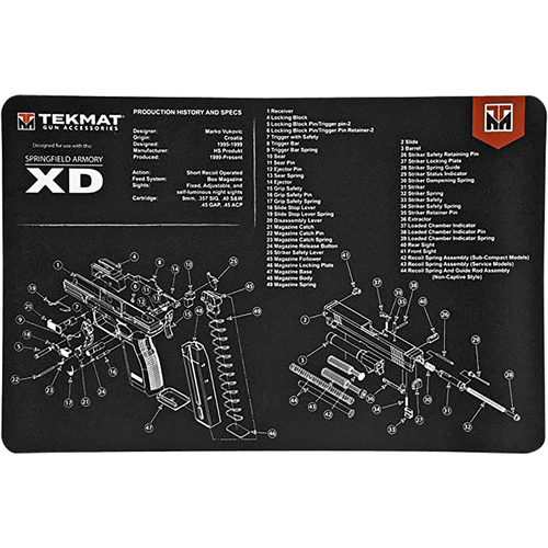 TekMat Springfield Armory XD Cleaning Mat, Front View