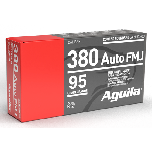 Aguila 1E802380 380 ACP 95gr Full Metal Jacket 50 Per Box