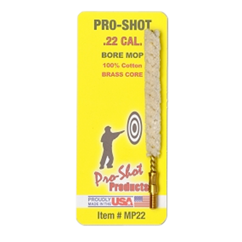 Pro-Shot MP22 Bore Mop .22 Cal Handgun/Rifle #8-32 Thread Cotton 1.75" Long