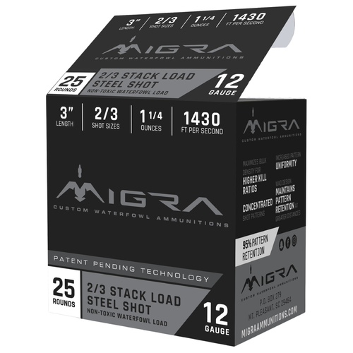 Migra Ammunitions M12SS23 Staxd 12 Gauge 3" 1 1/4 oz 2/3 Shot 25 Per Box