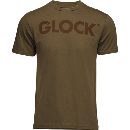 Glock AP96201 Caliber Coyote Tan Ringspun Cotton Short Sleeve Large Front