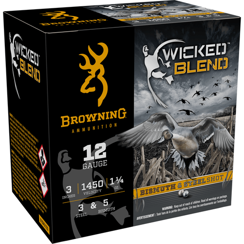 Browning Ammo B193431233 Wicked Blend 12 Gauge 3" 1 1/4oz 3/5BI Shot 25 Per Box