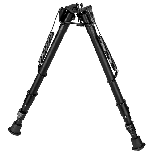 Harris Bipods 1A2-25 Non-Swivel 25 Swivel Stud, 12-25", Black Steel/Aluminum, Rubber Feet