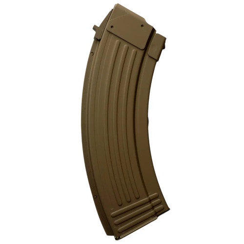 Global Ordnance LLC 30rd Fully Ribbed 7.62x39mm Fits AK-47 FDE Steel 810091157466 Right
