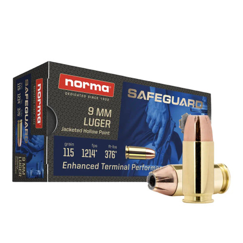 Norma Ammunition 9mm Luger Safeguard 50 Per Box 610540050