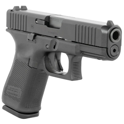 Glock G19 V Compact 9mm Luger 15+1 4.02" Black Barrel & Steel Serrated Slide PV1950203 Angled