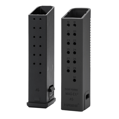 Kriss USA KVAMX2K45BL00 Mag-Ex2 Extension Kit Extended 45 ACP 30 Compatible w/ Glock 21 Gen3-5 13rd Magazines Black Polymer