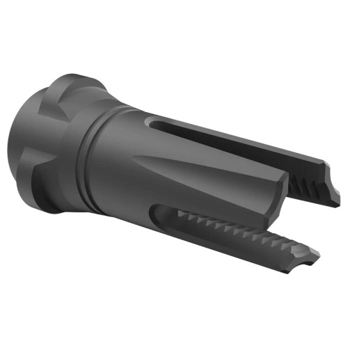 Breek BRK4319 Scorch 3-Prong Flash Hider Black Nitride Steel 5/8"x24 Threads 9mmLuger Compatible w/ Breek-LOK 3QD Angled