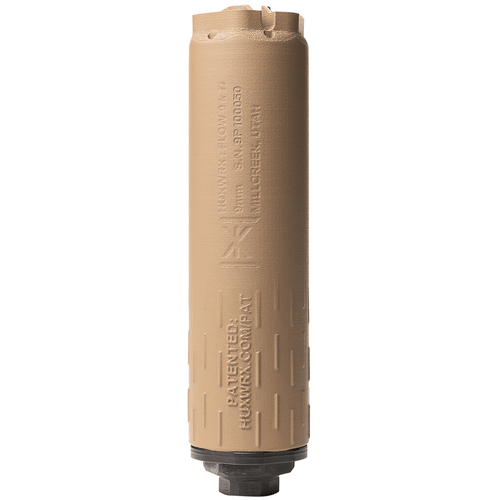Huxwrx 3475 Flow 9K Ti 9mm 1.47" FDE Grade 5 Titanium Suppressor