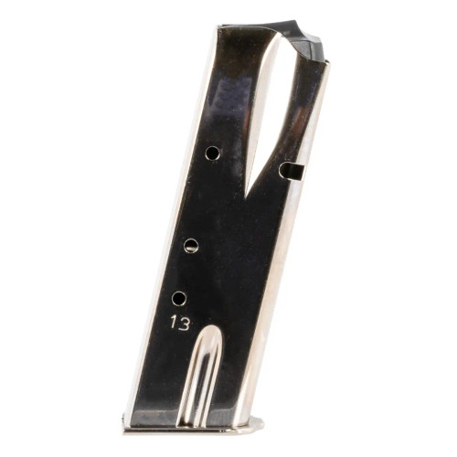 Mec-Gar Standard 13rd 9mm Luger, Fits Browning Hi-Power/Springfield SA-35 Nickel Carbon Steel MGBRHP13N
