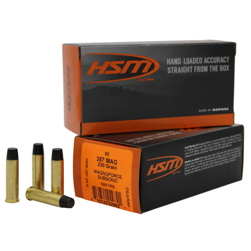 HSM 357Mag Subsonic 230gr Hard Cast Long Flat Nose 50 Per Box 35724N