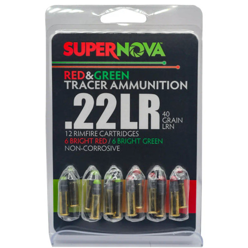Piney Mountain Ammunition Green/Red Tracer 22LR 40gr Lead Round Nose 12 Per Box PMSN22LRMP