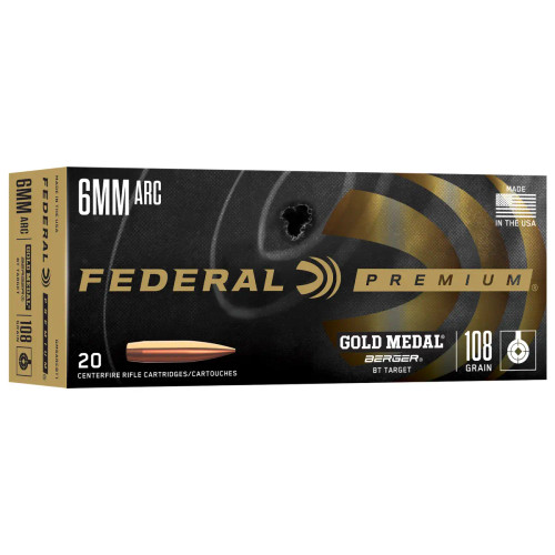 Federal Gold Medal 6mm ARC 108gr 20 Per Box GM6ARCBT1