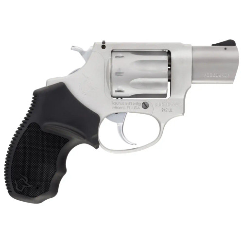 Taurus 942 22 LR 8rd 2" Barrel, Overall Matte Finish Stainless Steel & Finger Grooved Black Polymer Grip 2-942029 Right