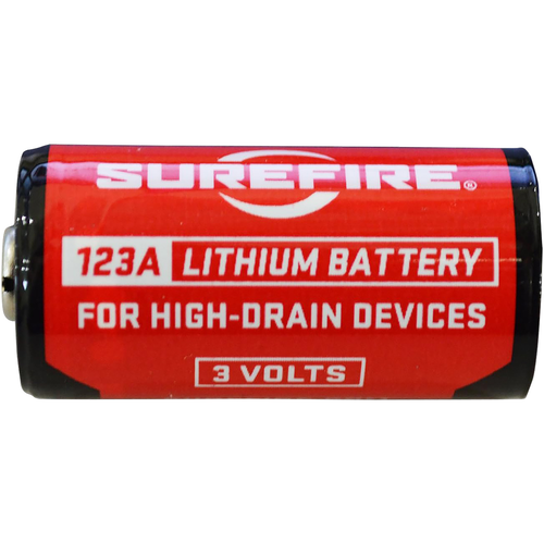 SureFire 123A Batteries Red/Black 3.0 Volts 1,550 mAh (12) Single Package Clamshell SF12ABBCS