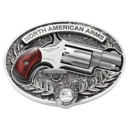 North American Arms Mini-Revolver w/Belt Buckle 22 LR 5 Shot 1.13" Stainless Steel/Rosewood 22LRBBO