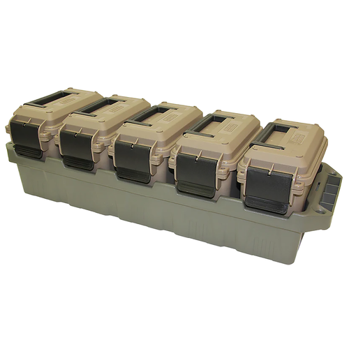 MTM Case-Gard AC5C 5-Can Ammo Crate Mini Dark Earth/Army Green Polypropylene