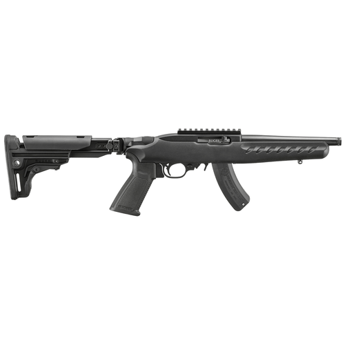 Ruger 33000 10/22 SBR 22 LR 15+1 8" Matte Black Threaded Barrel, Black Receiver w/Picatinny Rail, Black Folding/Reversible Polymer Stock, Polymer Grip