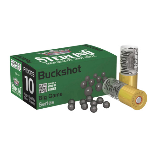 Sterling 8698779949730 12 Gauge 2.75" 00 Buck Shot 10 Per Box