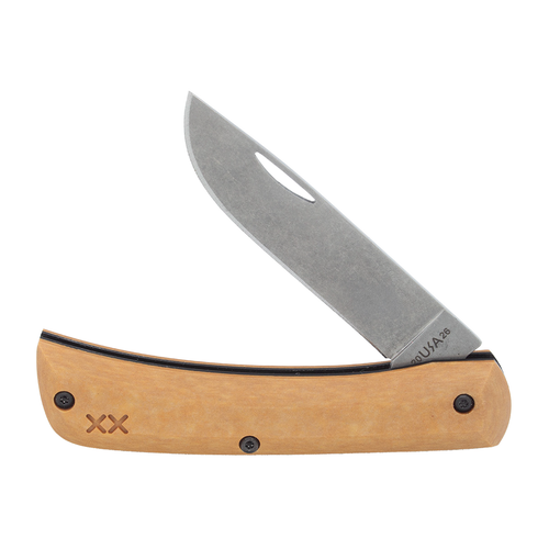 Case 66387 Sod Buster Jr. Crossroads Satin Stonewashed S35VN SS Blade, Maple Valley Richlite Handle