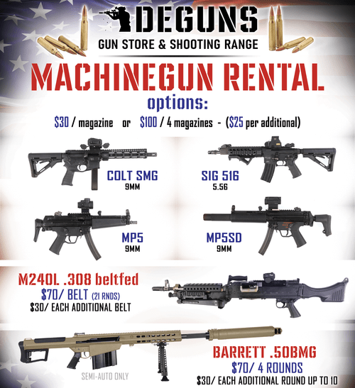 Machinegun rentals