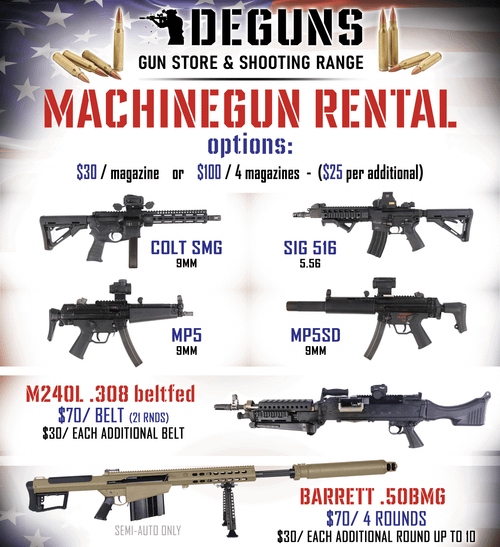 Machinegun rentals