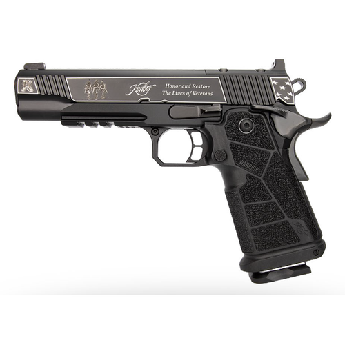 Kimber Mfg, Inc 3700895 DS Warrior Boot Campaign 9mm Luger 20+1 5" Matte Stainless Deep Crown Barrel, KimPro Black Engraved/Optic Cut