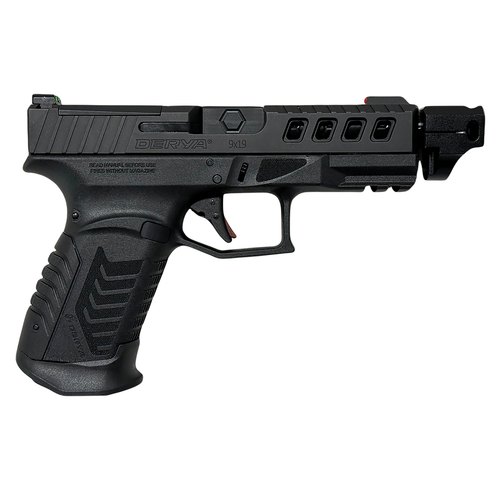 Derya Firearms DY9 9mm Luger 10+1 4.64" Black Threaded Compensated Barrel, Black Melonite Stainless Steel Optic Ready