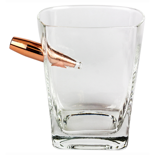 Caliber Gourmet CBGLMSWHISKEY Last Man Standing Bullet Whiskey Glass Clear Glass