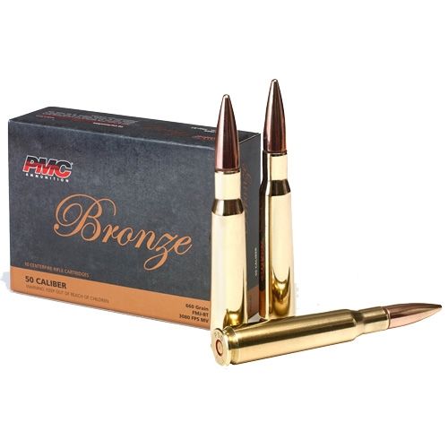 PMC Bronze, .50 BMG, FMJ-BT, 660 Grain, 10 Rounds - 222827, .50 BMG Ammo at  Sportsman's Guide