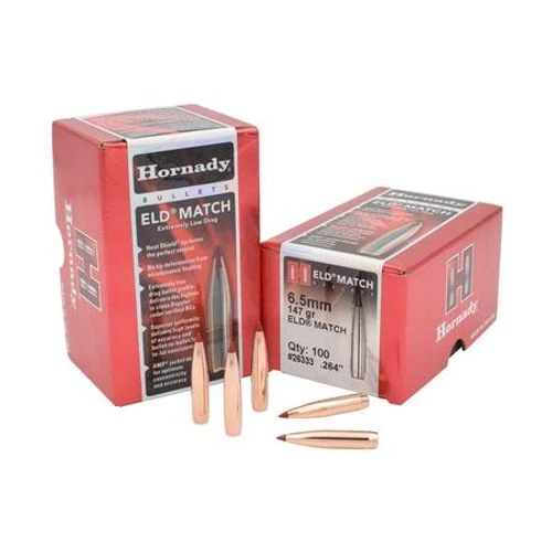 Hornady 26333 ELD Match 6.5mm .264 147 GR 100 Box