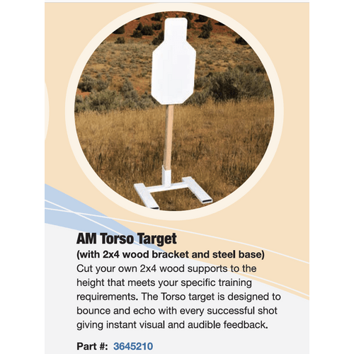 Target Bulletproof American Security Portable Steel Target Torso 12x24