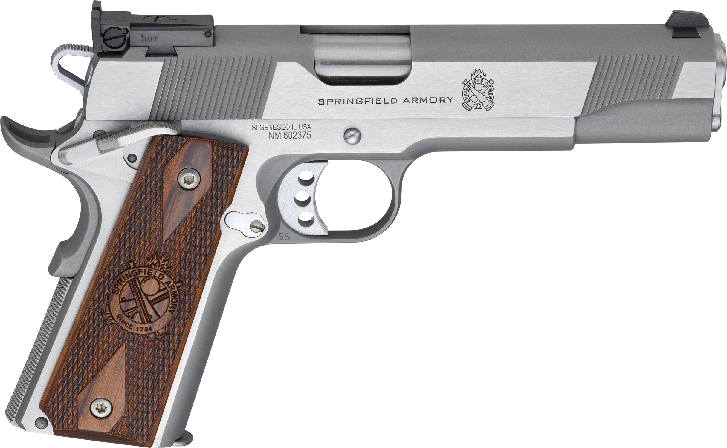 Springfield Armory 1911-A1 Service Model Loaded 9mm 5" Stainless 1911 Pistol.