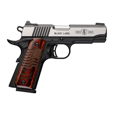 Browning 051123492 1911 Black Label Medallion Pro 250 Compact Frame 380 ACP 8+1 3.63" Stainless