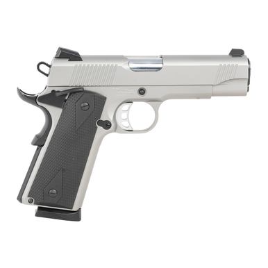 Tisas Arms 10100123 1911 Carry 45 ACP 8+1 4.25" Stainless Steel Serrated Slide & Frame w/Beavertail, Black Rubber Grip