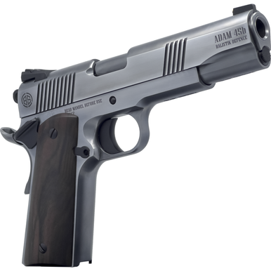 Dickinson LLC DKSN45LB Adam 1911 Lead Full Size 45 ACP 8+1 5" Stainless Barrel, Steel B Serrations Slide