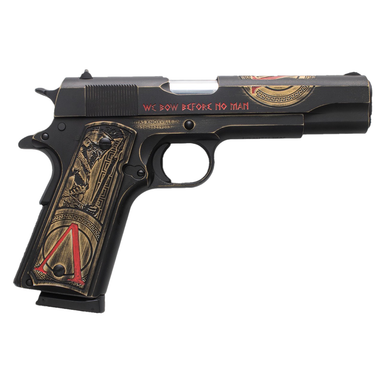 Tisas Arms 10100518AA1 1911 Spartan Full Size 45 ACP 7+1 5" Distressed Multi-Color Cerakote Serrated Slide