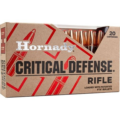 Hornady 80920 Critical Defense Rifle .308 Win Ammunition 20 Rounds 155 Grain FTX 2785fps
