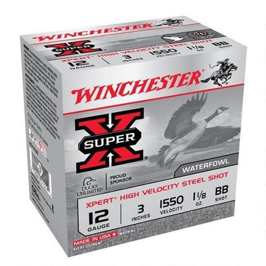 Winchester Ammo WEX123BB Super X Xpert High Velocity 12 Gauge 3" 1 1/8 oz 1550 fps BB Shot 25 Per Box