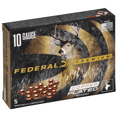 Federal P108F00 Premium Buckshot 10 Gauge 3.50" 18 Pellets 2 1/4 oz 00 Buck Shot 5 Per Box