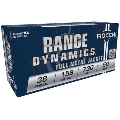 Fiocchi 38G Range Dynamics 38 Special 158 gr Full Metal Jacket 50 Per Box
