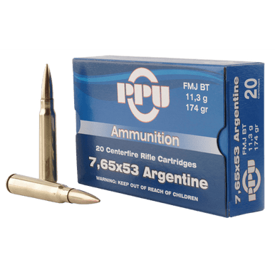 PPU Metric Rifle 7.65x53mm Argentine 174 gr Full Metal Jacket Boat Tail - PP7AF