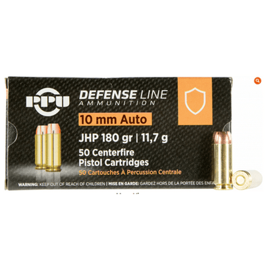 PPU PPD10 Handgun Defense 10mm Automatic 180 GR Jacketed Hollow Point 50 Bx