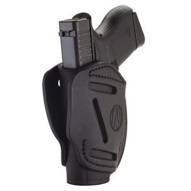 1791 Gunleather 3WH2SBLA 3-Way IWB/OWB Size 02 Stealth Black Leather Belt Loop Compatible w/ Ruger LCP Compatible w/ Glock 42 Compatible w/ S&W Bodyguard Ambidextrous Hand
